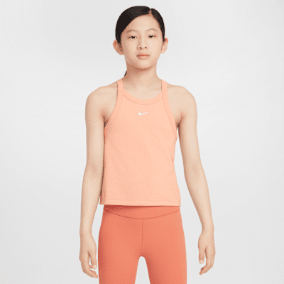 (取寄) ナイキ キッズ ガールズ ハイ-ネック タンク トップ (リトル キッド/ビッグ キッド) Nike Kids girls High-Neck Tank Top (Little Kid/Big Kid) Apricot Agate/White G+NK+HN+TANK+BRA+FM+SPORT.png